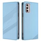 For Motorola Moto G Stylus 4G 2022 Embossed Multi-functional Wallet Retro Leather Phone Case(Light Blue) - 2