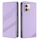 For Motorola Moto G Stylus 4G 2023 Embossed Multi-functional Wallet Retro Leather Phone Case(Light Purple) - 2