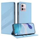 For Motorola Moto G Stylus 4G 2023 Embossed Multi-functional Wallet Retro Leather Phone Case(Light Blue) - 1