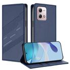 For Motorola Moto G Stylus 4G 2023 Embossed Multi-functional Wallet Retro Leather Phone Case(Dark Blue) - 1
