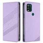 For Motorola Moto G Stylus 5G 2021 Embossed Multi-functional Wallet Retro Leather Phone Case(Light Purple) - 2
