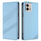 For Motorola Moto G Stylus 5G 2023 Embossed Multi-functional Wallet Retro Leather Phone Case(Light Blue) - 2