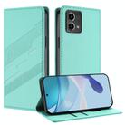 For Motorola Moto G Stylus 5G 2024 Embossed Multi-functional Wallet Retro Leather Phone Case(Mint Green) - 1