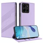 For Motorola Moto G Stylus 5G 2025 Embossed Multi-functional Wallet Retro Leather Phone Case(Light Purple) - 1