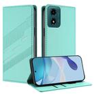 For Motorola Moto G04 Embossed Multi-functional Wallet Retro Leather Phone Case(Mint Green) - 1