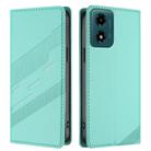 For Motorola Moto G04 Embossed Multi-functional Wallet Retro Leather Phone Case(Mint Green) - 2