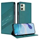 For Motorola Moto G14 / G54 Embossed Multi-functional Wallet Retro Leather Phone Case(Dark Green) - 1