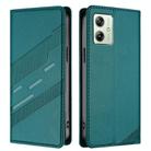 For Motorola Moto G14 / G54 Embossed Multi-functional Wallet Retro Leather Phone Case(Dark Green) - 2