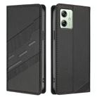 For Motorola Moto G14 / G54 Embossed Multi-functional Wallet Retro Leather Phone Case(Black) - 2