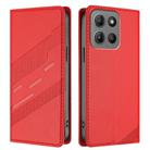 For Motorola Moto G15 Embossed Multi-functional Wallet Retro Leather Phone Case(Red) - 2