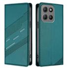 For Motorola Moto G15 Embossed Multi-functional Wallet Retro Leather Phone Case(Dark Green) - 2