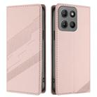 For Motorola Moto G15 Embossed Multi-functional Wallet Retro Leather Phone Case(Pink) - 2