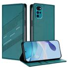 For Motorola Moto G22 Embossed Multi-functional Wallet Retro Leather Phone Case(Dark Green) - 1