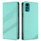 For Motorola Moto G22 Embossed Multi-functional Wallet Retro Leather Phone Case(Mint Green) - 2