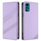 For Motorola Moto G22 Embossed Multi-functional Wallet Retro Leather Phone Case(Light Purple) - 2