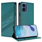 For Motorola Moto G24 Power Embossed Multi-functional Wallet Retro Leather Phone Case(Dark Green) - 1