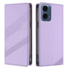 For Motorola Moto G24 Power Embossed Multi-functional Wallet Retro Leather Phone Case(Light Purple) - 2