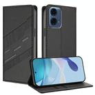 For Motorola Moto G24 Power Embossed Multi-functional Wallet Retro Leather Phone Case(Black) - 1
