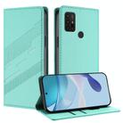 For Motorola Moto G30 Embossed Multi-functional Wallet Retro Leather Phone Case(Mint Green) - 1