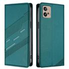 For Motorola Moto G32 Embossed Multi-functional Wallet Retro Leather Phone Case(Dark Green) - 2