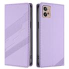 For Motorola Moto G32 Embossed Multi-functional Wallet Retro Leather Phone Case(Light Purple) - 2