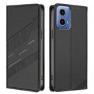 For Motorola Moto G34 Embossed Multi-functional Wallet Retro Leather Phone Case(Black) - 2
