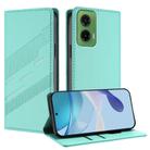 For Motorola Moto G35 Embossed Multi-functional Wallet Retro Leather Phone Case(Mint Green) - 1