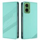 For Motorola Moto G35 Embossed Multi-functional Wallet Retro Leather Phone Case(Mint Green) - 2