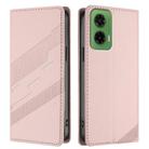 For Motorola Moto G35 Embossed Multi-functional Wallet Retro Leather Phone Case(Pink) - 2