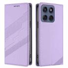 For Motorola Edge 60 Fusion Embossed Multi-functional Wallet Retro Leather Phone Case(Light Purple) - 2