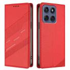 For Motorola Moto G56 5G Embossed Multi-functional Wallet Retro Leather Phone Case(Red) - 2