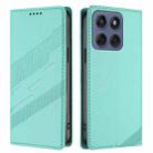 For Motorola Moto G56 5G Embossed Multi-functional Wallet Retro Leather Phone Case(Mint Green) - 2