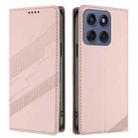 For Motorola Moto G86 5G Embossed Multi-functional Wallet Retro Leather Phone Case(Pink) - 2