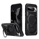 For Google Pixel 9 Pro XL Frosted MagSafe Holder Phone Case(Black) - 1