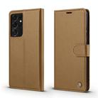 For Samsung Galaxy S21 Ultra 5G Forwenw F6 Series RFID Leather Phone Case(Brown) - 1