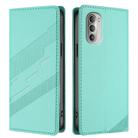 For Motorola Moto G51 5G Embossed Multi-functional Wallet Retro Leather Phone Case(Mint Green) - 2