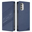 For Motorola Moto G51 5G Embossed Multi-functional Wallet Retro Leather Phone Case(Dark Blue) - 2