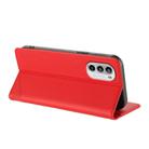 For Motorola Moto G52 Embossed Multi-functional Wallet Retro Leather Phone Case(Red) - 3