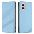 For Motorola Moto G53 Embossed Multi-functional Wallet Retro Leather Phone Case(Light Blue) - 2