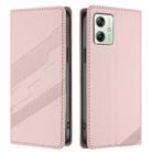 For Motorola Moto G54 Power Embossed Multi-functional Wallet Retro Leather Phone Case(Pink) - 2