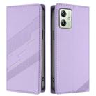 For Motorola Moto G54 Power Embossed Multi-functional Wallet Retro Leather Phone Case(Light Purple) - 2