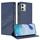 For Motorola Moto G54 Power Embossed Multi-functional Wallet Retro Leather Phone Case(Dark Blue) - 1