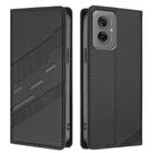 For Motorola Moto G55 Embossed Multi-functional Wallet Retro Leather Phone Case(Black) - 2