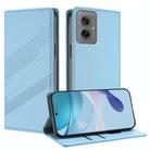 For Motorola Moto G55 Embossed Multi-functional Wallet Retro Leather Phone Case(Light Blue) - 1