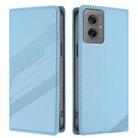 For Motorola Moto G55 Embossed Multi-functional Wallet Retro Leather Phone Case(Light Blue) - 2