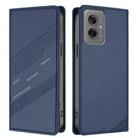 For Motorola Moto G55 Embossed Multi-functional Wallet Retro Leather Phone Case(Dark Blue) - 2