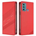 For Motorola Moto G60 Embossed Multi-functional Wallet Retro Leather Phone Case(Red) - 2