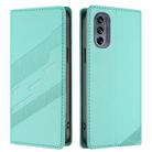 For Motorola Moto G62 Embossed Multi-functional Wallet Retro Leather Phone Case(Mint Green) - 2