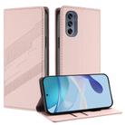 For Motorola Moto G62 Embossed Multi-functional Wallet Retro Leather Phone Case(Pink) - 1