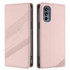 For Motorola Moto G62 Embossed Multi-functional Wallet Retro Leather Phone Case(Pink) - 2